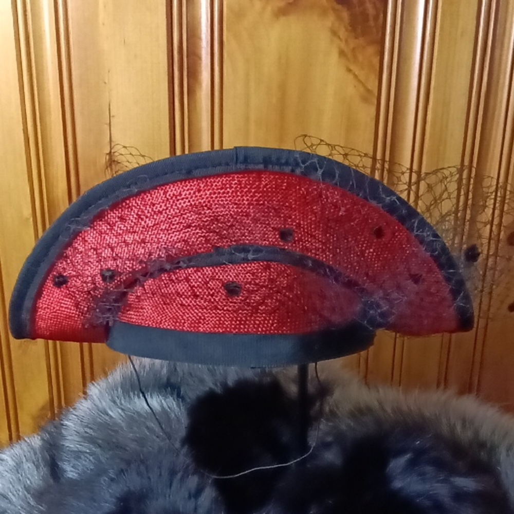 Elegant Red Fascinator Hat